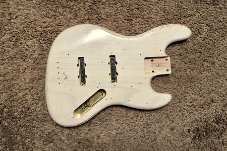 MJT Relic Jazz Bass Body - White Blonde - Lightweight (1 PIECE) Swamp Ash