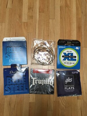 LOT OF BASS STRINGS—NEW AND USED