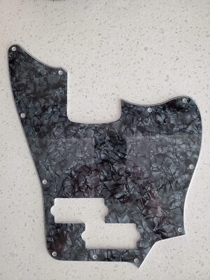 4-ply Black Pearloid Pickguard for Squier Vintage Modified Jaguar Bass