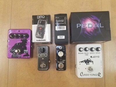 Various Effects.  TC, EBS, Boss, Mooer, and Joyo