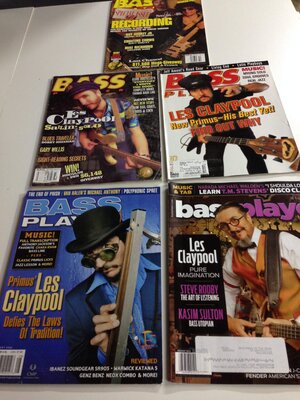 5 Bass Player Mags- Les Claypool Cover- $14.50 shipped