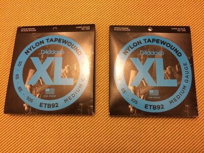 D'Addario Tapewound Bass Strings ETB92  Two Sets (Used)