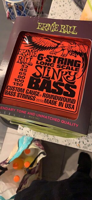 18 packs of unopened Ernie ball 6 string bass sets