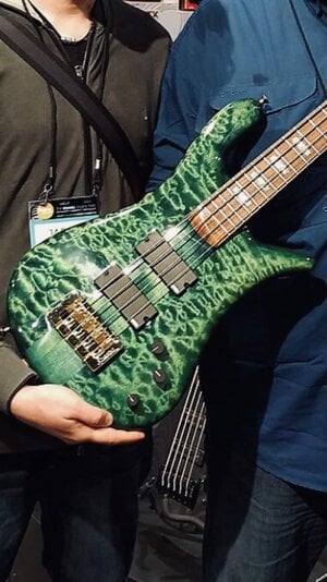 USA Spector NS-4 Emerald Green Stain Gloss NAMM '16 4-String Bass EMG 35DC w/ 18v HAZ