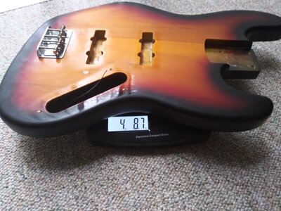 Squier vintage modified jazz bass body with some slight relic 4.5 lb