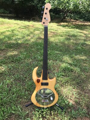 Wishbass Fretless Resonator Cone Bass Guitar (2017)