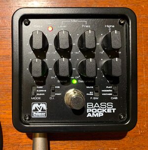 Rare! Palmer Pocket Bass Amp Preamp Pedal Cab Sim DI Headphone Practice