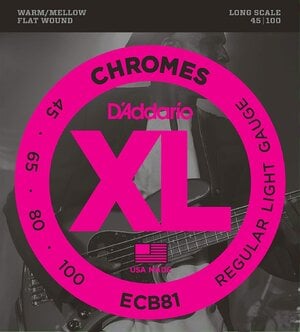 D'addario Ecb81 Xl Chromes Flatwound Bass Strings