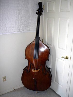 Upright 7/8 German Bass w/Lion scroll; late 19th century - $17500