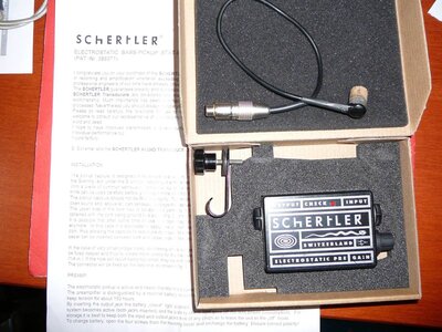 Acoustic Bass Schertler Electrostatic “STAT-B-SET” bridge-mount pickup/Pre-amp set - $160