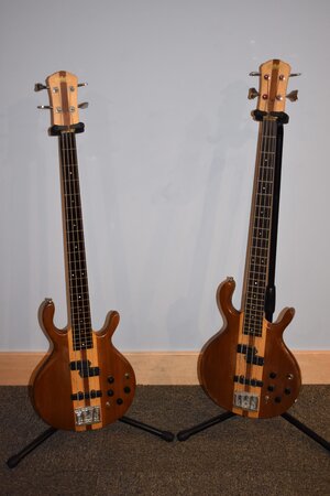 2 Pedulla Interceptors, rare matched pair 1984 (fretted/fretless)