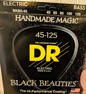 DR BKB545 Black Beauties 5-String Electric Bass Strings - Medium (45-125)