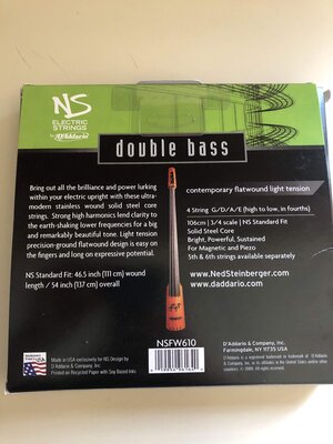 Almost New NS Design EUB Strings (4 string Light Gauge)