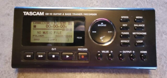 $80 TASCAM GB-10 Bass Trainer w/Adapter Headphone Amp Tuner Drum Machine