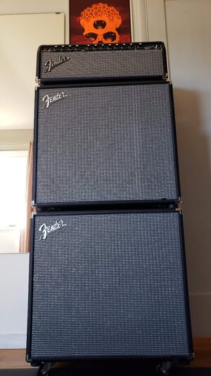 Fender Bassman 500 Hybrid Head with Rumble 115 Stack