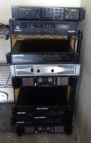 POWER AMPS - Many to choose from. Crown, Marathon, Gemini, Mackie, Am. Audio,