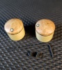 Custom THG wood knobs x2 Ash,Ebony veneer, Burl maple cap & Luminlay dot markers..New