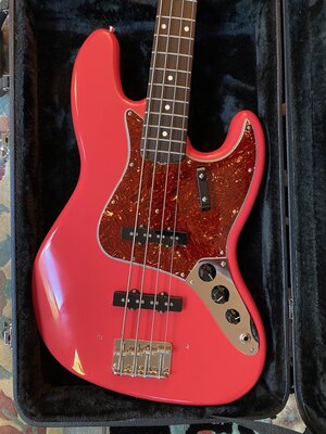 Fender CS 1964 JAZZ NOS - Fiesta Red - matching headstock