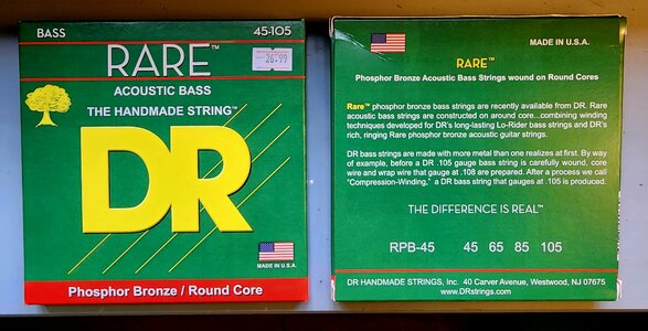 TWO SETS DR Rare Phosphor Bronze Acoustic Bass Strings RPB-45 Medium 45-105