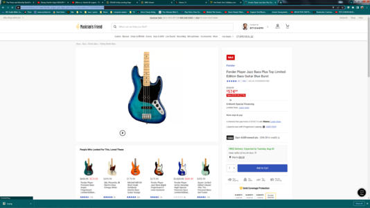 Fender Player Jazz Bass Plus Top Limited-Edition Bass Guitar Blue Burst