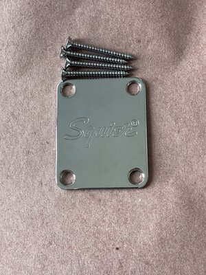 NEW Squier Neck Plate w Screws