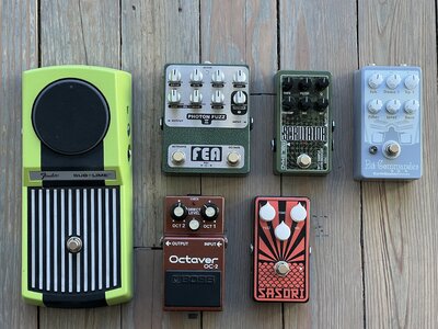 Pedal Purge (mostly fuzz): Boss, FEA, Earthquaker Devices, Malekko, Fender, SolidGoldFx