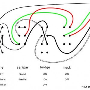 knobless schematic for 4 conductor humbucker V1