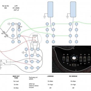 custom Gibson SB-350 schematic for 3 pickup mod V1