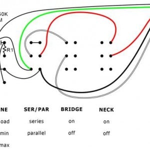 knobless schematic for 4 conductor humbucker V3