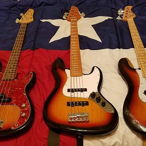 My SX 3TS basses so far