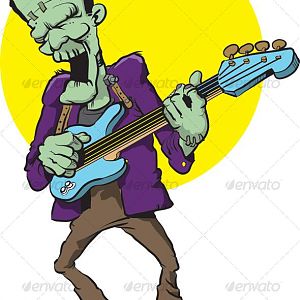 Frankenstein plays bass