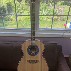 Custom built short scale acoustic bass guitar