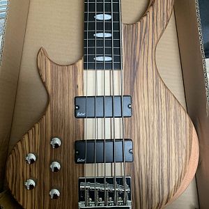 G Style Fretless 5 string BAss lefty