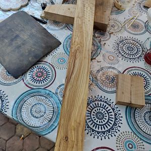 Gluing a plug on the bottom of the chosen fretboard blank