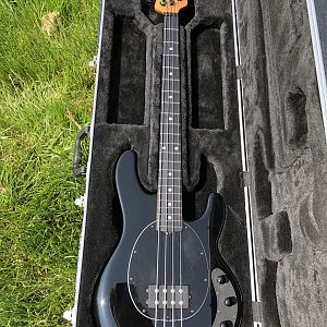 Stingray Special Blacked out with Ebony Board on Roasted Flamed Maple