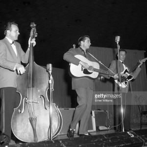 Marshall Grant with Kay M-1, Johnny Cash and Luther Perkins